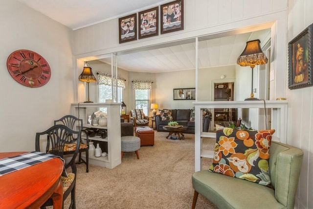 927 Harrison Ave, Saint Joseph, MI 49085 - carpeted living area with a fireplace