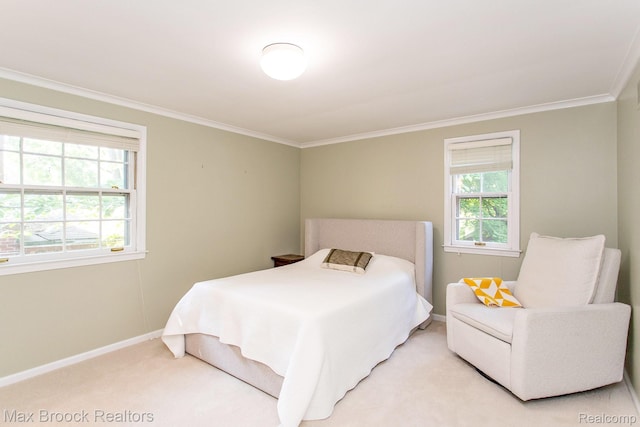8019 Concord Rd, Huntington Woods, MI 48070 - bedroom with ornamental molding and light colored carpet