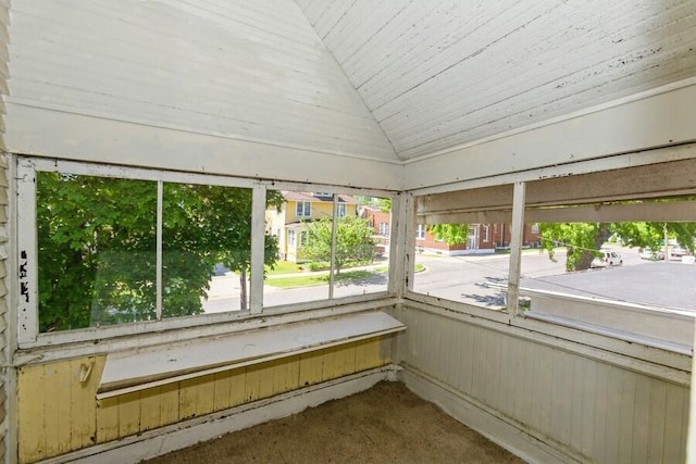 817 Harrison Ave, Saint Joseph, MI 49085 - unfurnished sunroom featuring vaulted ceiling