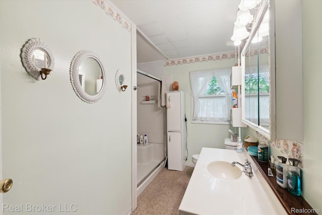 5740 M 66, East Leroy, MI 49051 - bathroom with a shower stall and vanity