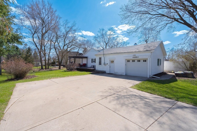 46860 Shelby Rd, Michigan, MI 48317 - view of front of property featuring an attached garage, a front yard, driveway, and a pergola