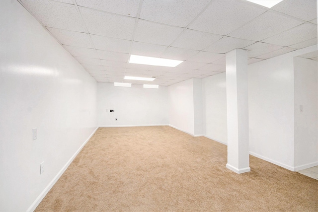 4014 Orchard Crest Dr, West Bloomfield, MI 48322 - finished below grade area with carpet flooring, a drop ceiling, and baseboards