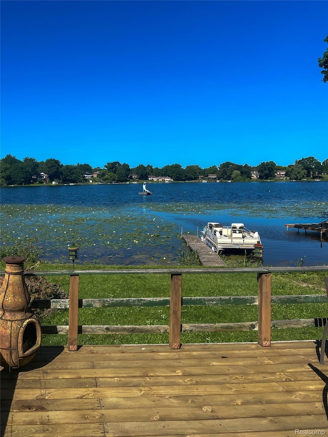 1749 Tannock Dr, Holly, MI 48442 - dock area with a deck with water view