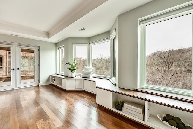 3000 Glazier Way Unit 130, Ann Arbor, MI 48105 - interior space with french doors, wood finished floors, and a raised ceiling