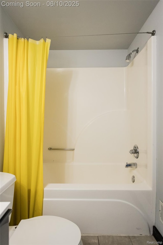 460 W Canfield Street Loft 207/ Unit 16, Detroit, MI 48201 - bathroom with toilet, shower / tub combo with curtain, tile patterned floors, and vanity