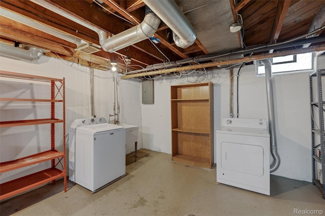 22953 Allen Rd, Saint Clair Shores, MI 48080 - below grade area with separate washer and dryer and electric panel
