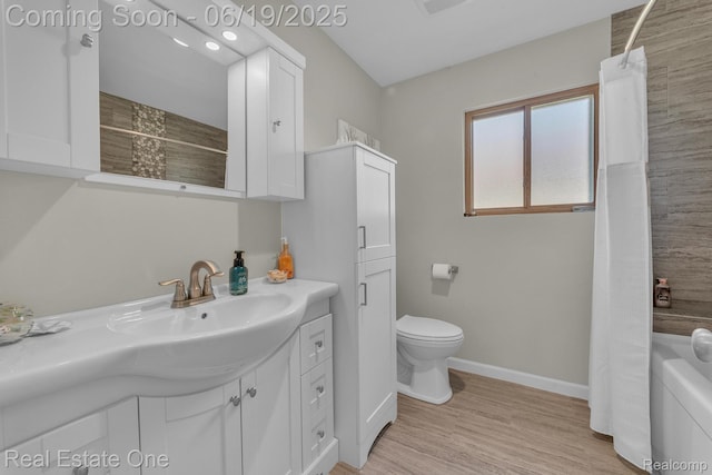 15719 Greenview, Fraser, MI 48026 - full bathroom with vanity and wood finished floors