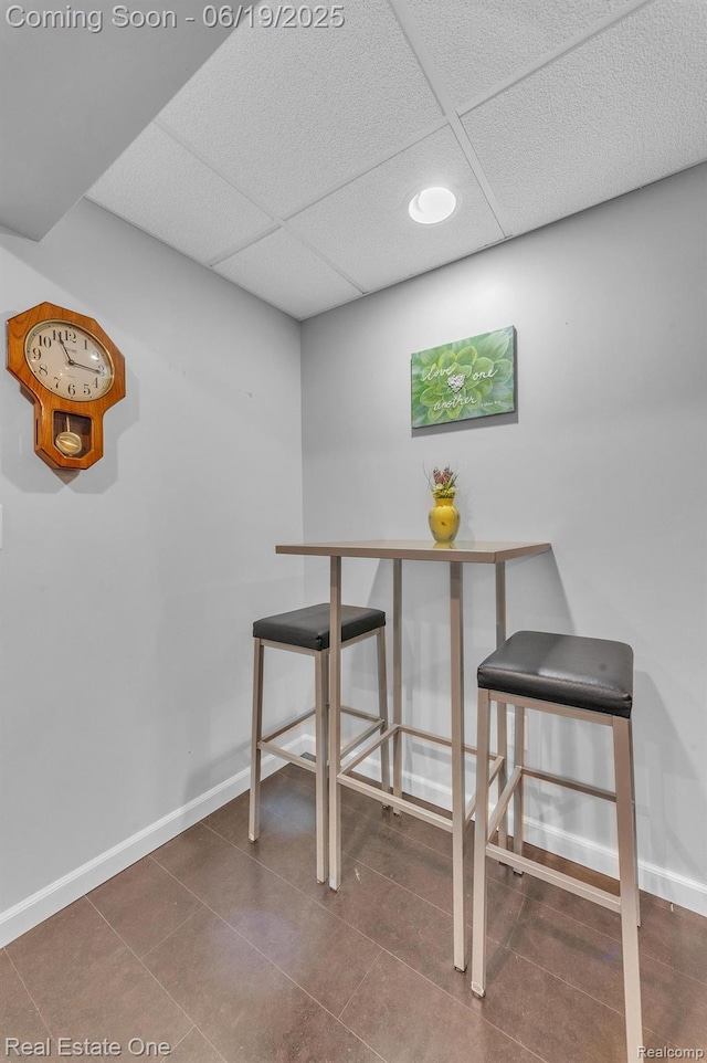 15719 Greenview, Fraser, MI 48026 - dining room featuring baseboards and a drop ceiling