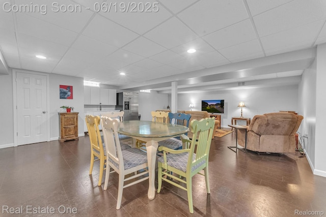 15719 Greenview, Fraser, MI 48026 - dining space featuring a paneled ceiling and recessed lighting