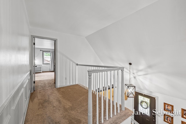 6872 Forest Valley Dr SE, Grand Rapids, MI 49546 - hallway with carpet and lofted ceiling