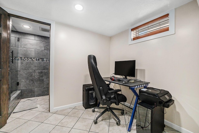 123 Oneida St SW, Wyoming, MI 49548 - office with baseboards, recessed lighting, and light tile patterned flooring