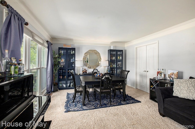47951 Picadilly Ct, Canton, MI 48187 - carpeted dining space featuring crown molding