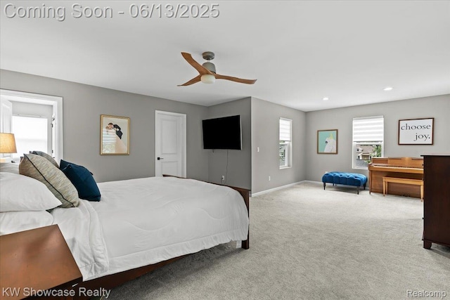 3278 Tyler Ave, Berkley, MI 48072 - bedroom featuring carpet, a ceiling fan, and recessed lighting