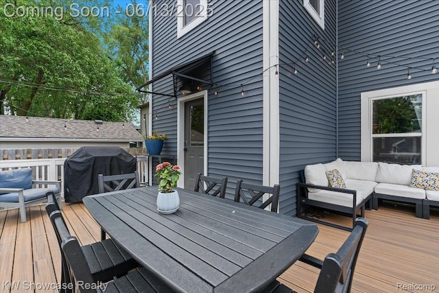 3278 Tyler Ave, Berkley, MI 48072 - deck with outdoor lounge area, outdoor dining area, and a grill