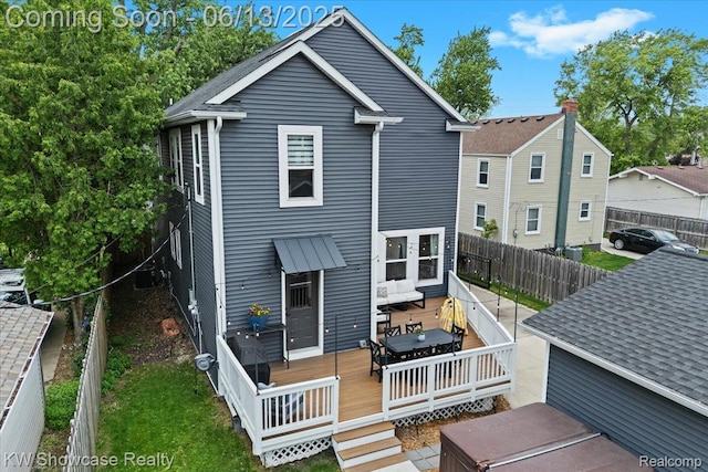 3278 Tyler Ave, Berkley, MI 48072 - rear view of house with a deck and outdoor dining space