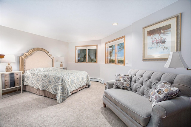 226 Sunset Ave NW, Grand Rapids, MI 49504 - bedroom with carpet floors, a baseboard radiator, and recessed lighting
