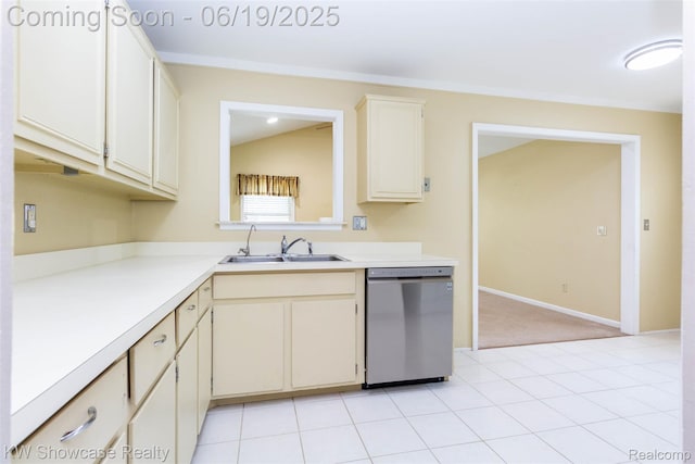 30731 Middlebury St, Westland, MI 48186 - kitchen with stainless steel dishwasher, light countertops, and light carpet