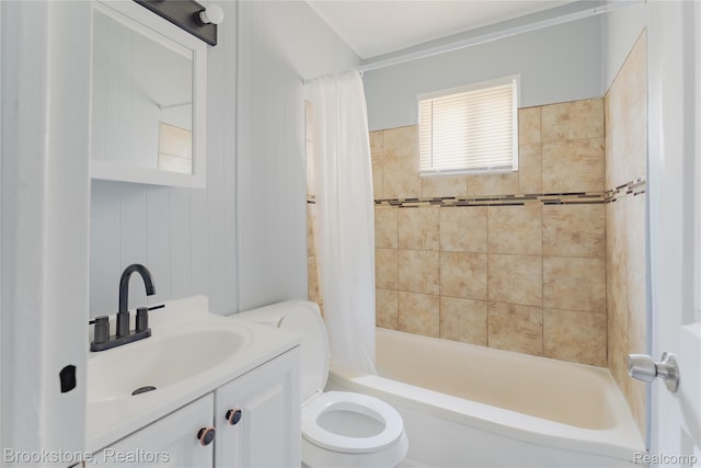 23123 Lambrecht Ave, Eastpointe, MI 48021 - bathroom with toilet, shower / tub combo, and vanity