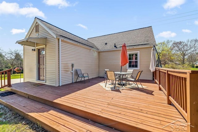 5200 Swede Ave, Midland, MI 48640 - wooden terrace featuring outdoor dining space