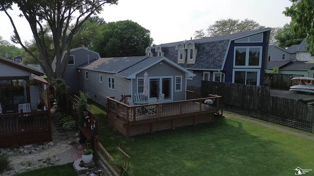 3117 Morin Point St, Erie, MI 48133 - back of property featuring roof with shingles and a deck