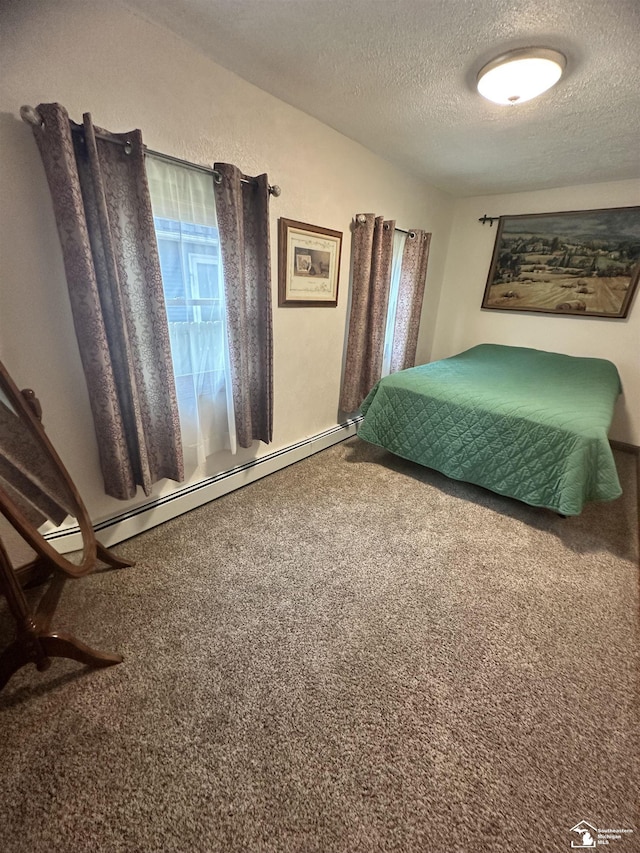 3117 Morin Point St, Erie, MI 48133 - bedroom with a textured ceiling, carpet floors, and a baseboard heating unit