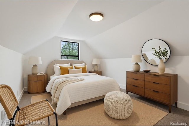 17772 Clark St, Riverview, MI 48193 - bedroom with light colored carpet, lofted ceiling, and baseboards