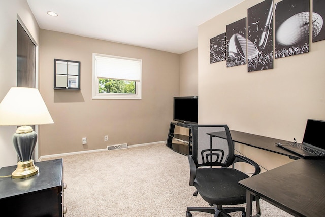 802 Kay St, Otsego, MI 49078 - carpeted home office with baseboards and recessed lighting