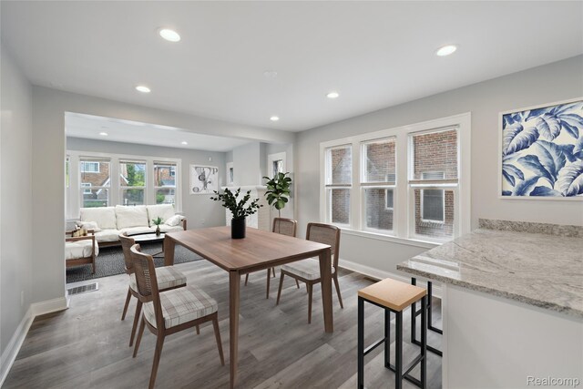 4835 Bedford St, Detroit, MI 48224 - dining space featuring recessed lighting, wood finished floors, and baseboards