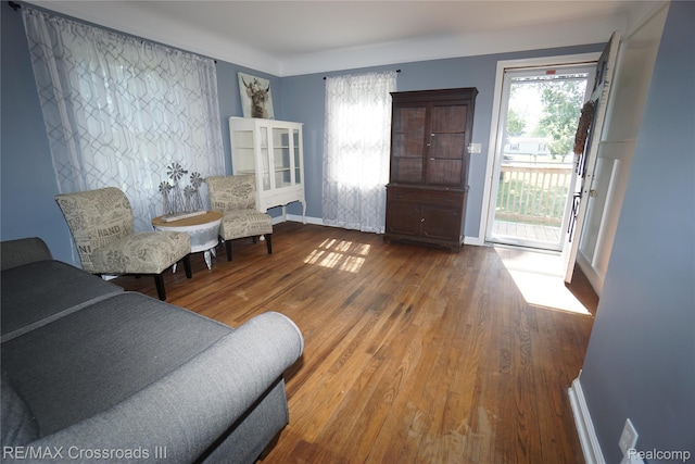 20375 Sumpter Rd, Belleville, MI 48111 - living area with wood finished floors and baseboards
