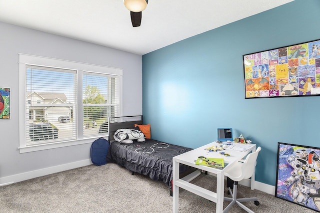 82 Dickens St, Spring Arbor, MI 49283 - bedroom featuring carpet, baseboards, and ceiling fan