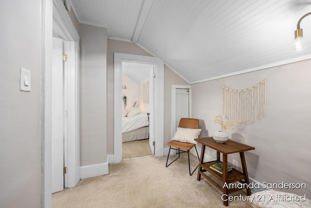 620 Emerald Ave NE, Grand Rapids, MI 49503 - sitting room featuring carpet and vaulted ceiling