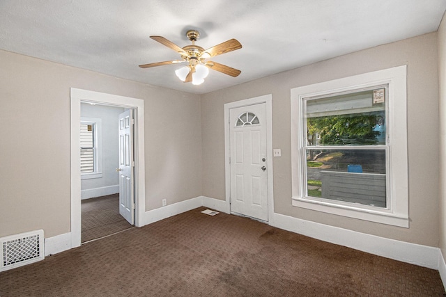904 Riverview Ave, Lansing, MI 48915 - entryway with plenty of natural light, dark carpet, and baseboards