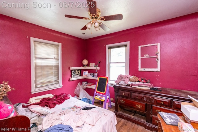 3500 Hogarth Ave, Flint, MI 48532 - bedroom featuring wood finished floors and ceiling fan