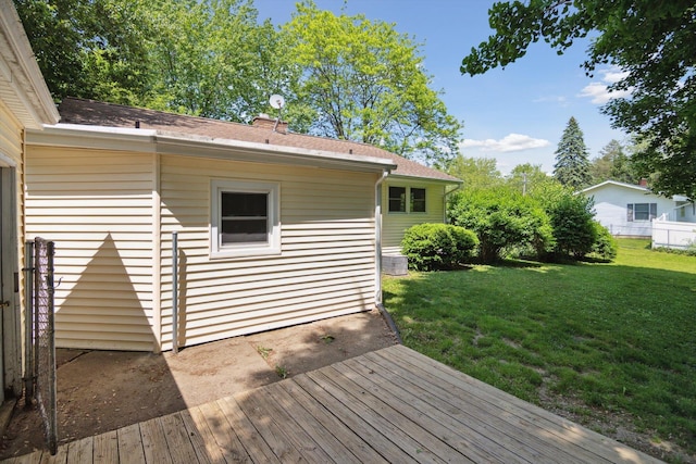 1279 Cunningham, Jackson, MI 49201 - wooden terrace featuring a lawn