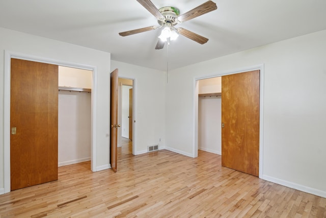1279 Cunningham, Jackson, MI 49201 - unfurnished bedroom featuring light wood-style flooring, baseboards, and ceiling fan