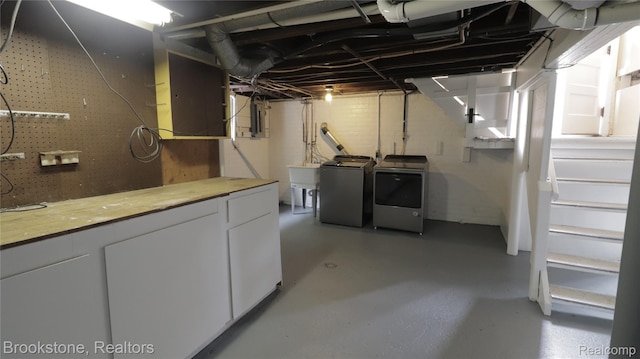 22101 Francis St, Dearborn, MI 48124 - unfinished basement featuring independent washer and dryer and a sink