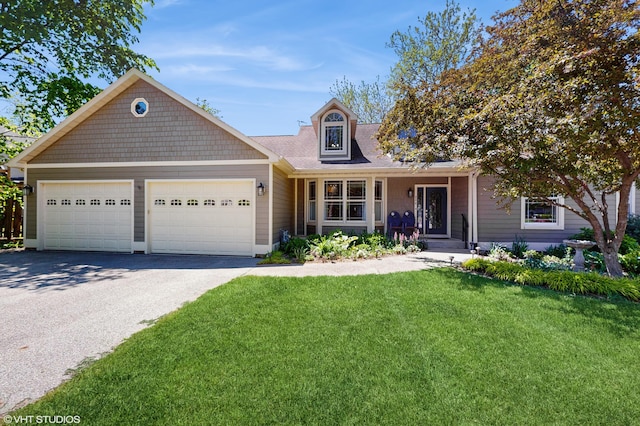 224 S Jameson St, New Buffalo, MI 49117 - view of front of property featuring driveway, a front yard, and an attached garage