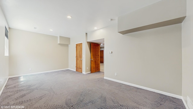 224 S Jameson St, New Buffalo, MI 49117 - unfurnished room featuring baseboards, carpet, and recessed lighting