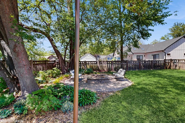 224 S Jameson St, New Buffalo, MI 49117 - view of yard featuring a patio area and an outdoor fire pit