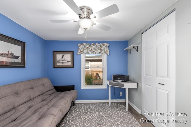 12683 Blue Lagoon Rd, Shelbyville, MI 49344 - office space featuring ceiling fan and baseboards