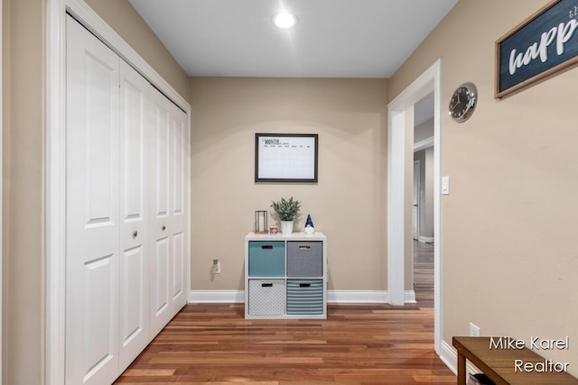 3674 Barker St, Hudsonville, MI 49426 - hallway featuring baseboards and wood finished floors