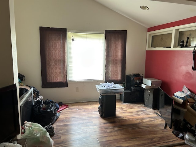 2318 Reid St, Flint, MI 48503 - office with vaulted ceiling and wood finished floors