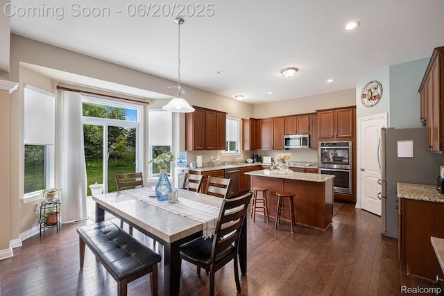 825 Mcintosh Ct, Oakland, MI 48363 - dining room with dark wood finished floors and recessed lighting