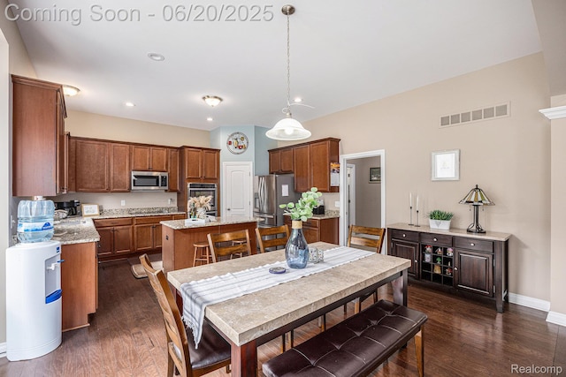 825 Mcintosh Ct, Oakland, MI 48363 - dining room with dark wood-type flooring and recessed lighting