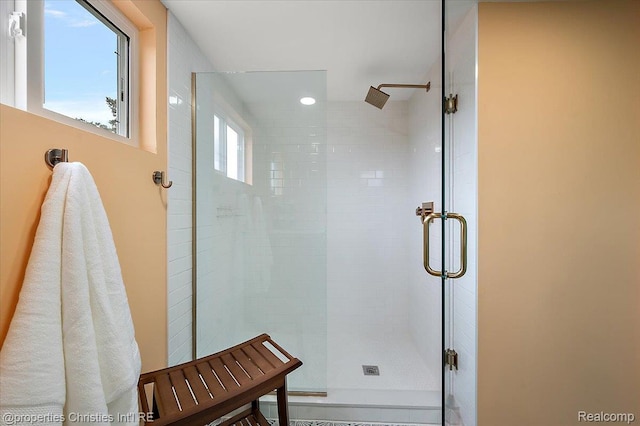 600 Wolverine Dr, Walled Lake, MI 48390 - bathroom with a shower stall and recessed lighting