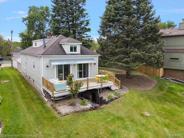 600 Wolverine Dr, Walled Lake, MI 48390 - rear view of property featuring a wooden deck and a shingled roof