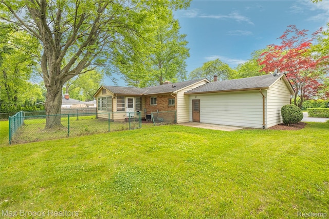 6695 Lahser Rd, Bloomfield Hills, MI 48301 - rear view of property with brick siding and a chimney