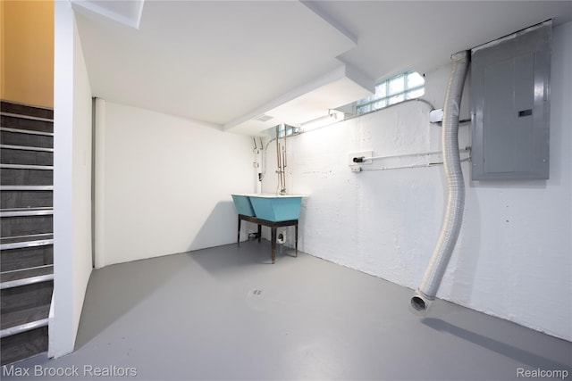 6695 Lahser Rd, Bloomfield Hills, MI 48301 - basement featuring electric panel and stairway