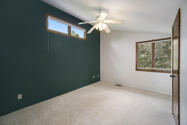 2800 Kimberley Rd, Ann Arbor, MI 48104 - carpeted empty room featuring a ceiling fan and vaulted ceiling