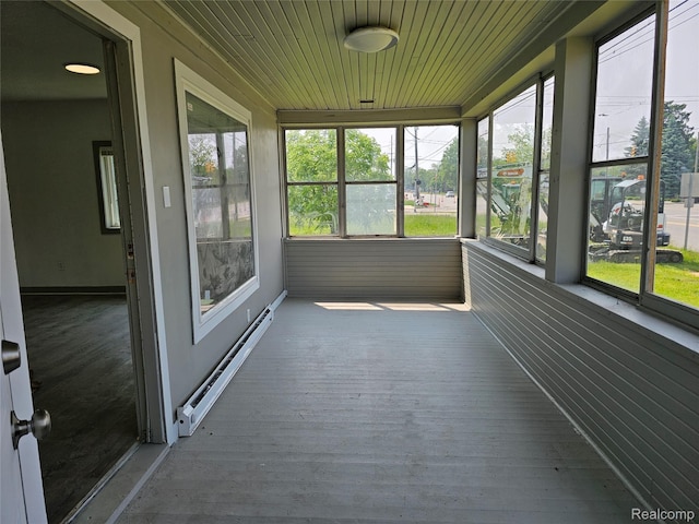 1073 W Bristol Rd, Grand Blanc, MI 48507 - unfurnished sunroom featuring a baseboard heating unit and healthy amount of natural light